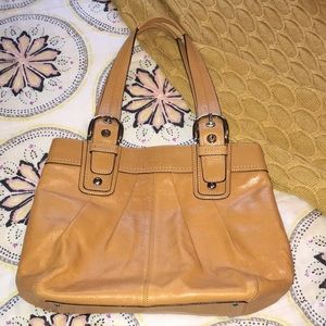 Mustard yellow coach purse